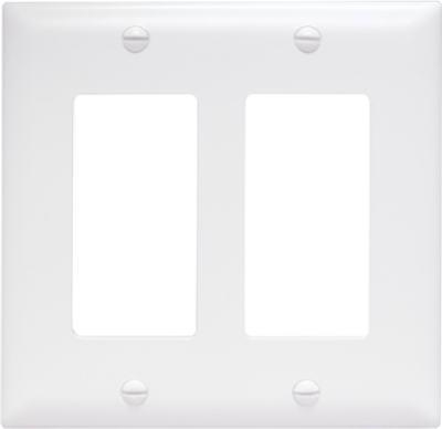 WHT 2G DECOR WALL PLATE