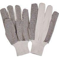 GLOVE COTTON BLACK PVC DOTTED