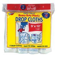 CLOTH DROP PLASTIC 1MIL 9X12FT