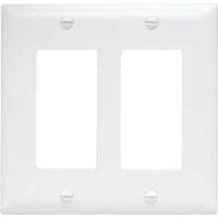 WALL PLATE 2GNG 2DECO NYLN WHT