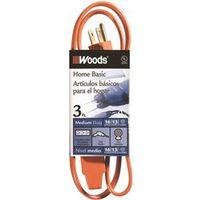 CORD EXT INDR 3OUT16/3X3FT ORG