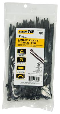 5" LIGHT DUTY  UV BLACK NYLON  100/PK