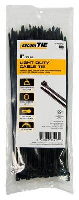 8" LIGHT DUTY  UV BLACK NYLON  100/PK