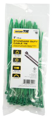 8" GREEN NYLON  STANDARD DUTY  100/PK