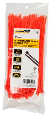 8" ORANGE NYLON  STAND. DUTY  100/PK
