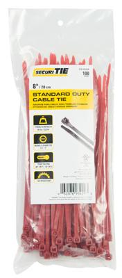 8" RED NYLON  STANDARD DUTY  100/PK