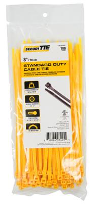 8" YELLOW NYLON  STAND. DUTY  100/PK