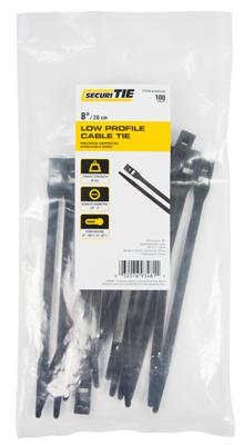 8" LOW PROFILE  UV BLACK NYLON  100/PK