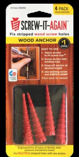SCREW-IT-AGAIN WOOD ANCHOR PACK OF 4