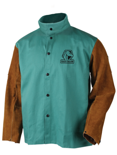 FR Cotton & Cowhide Hybrid Welding Jacket, Green