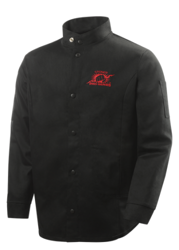 9 oz Flame Resistant Cotton Welding Jacket, 30" Black
