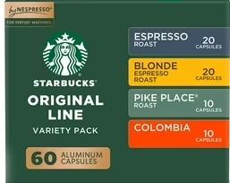 STARBUCKS BY NESPRESSO COFFEE PODS, VARIETY PACK