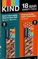 KIND SNACK BARS DARK CHOCOLATE NUTS & SEA SALT AND PEANUT BUTTER DARK CHOCOLATE