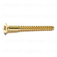 #12 x 2-1/2" Brass Phillips Flat Head Wood Screw