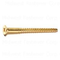 #12 x 3" Brass Phillips Flat Head Wood Screw
