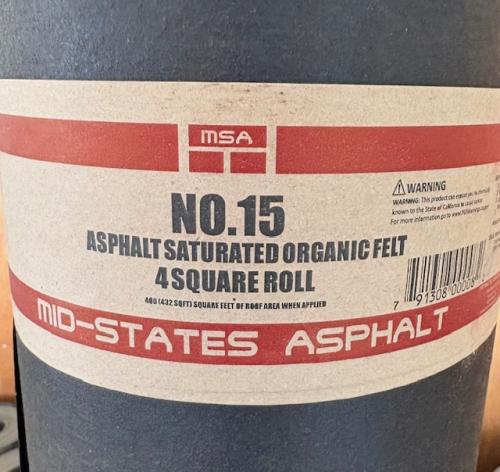 FELT ASPHALT 15# 4SQ./ROLL