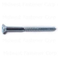 #12 x 3" Zinc Plated Steel Phillips Flat Head Wood Screw