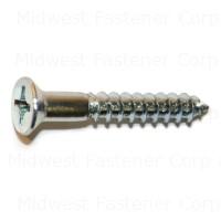 #12 x 1-1/2" Zinc Plated Steel Phillips Flat Head Wood Screw