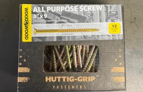 SCREW ALL PURPOSE YELLOW 3" TORX 1LB