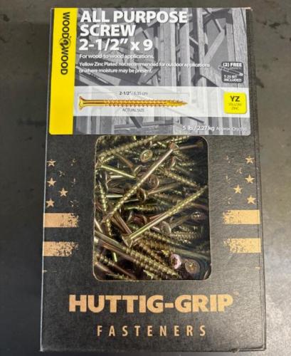 SCREW ALL PURPOSE YELLOW 2-1/2" TORX 5LB