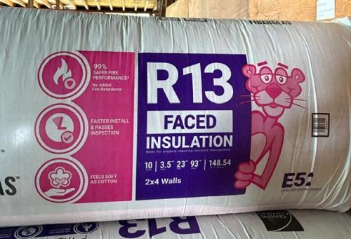 R-13 3.5"x23" KRAFT F-G INSULATION 148.54SQ.FT BATTS 10/pcs.