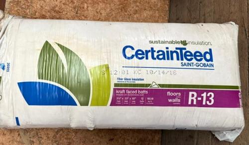 R-13 3.5"x23" KRAFT F-G INSULATION 193.10SQ.FT BATTS