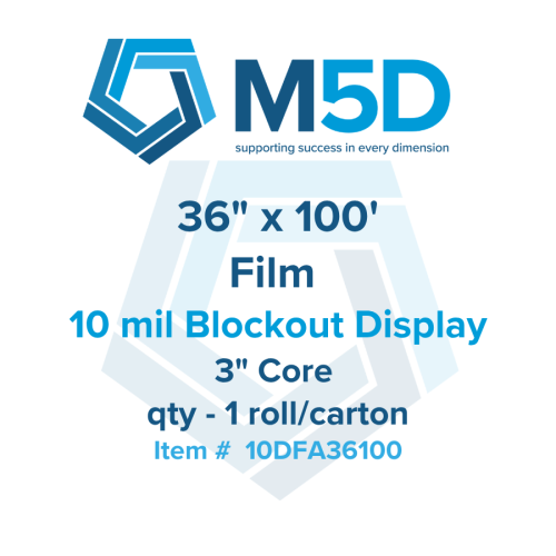 36" x 100' - 10DF - 10mil Blockout Display Film - 3" Core, 1 Roll