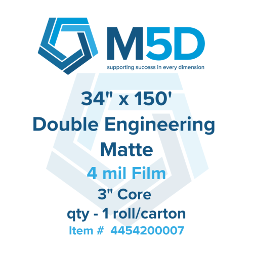 34" x 150' - 4mil Double Engineering Matte Film. 3" Core. 1 roll