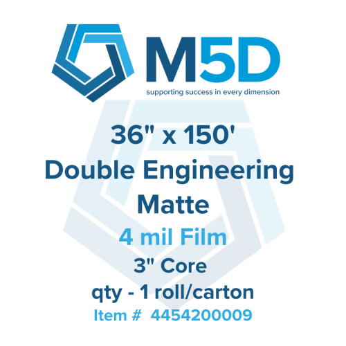36" x 150' - 4mil Double Engineering Matte Film. 3" Core. 1 roll