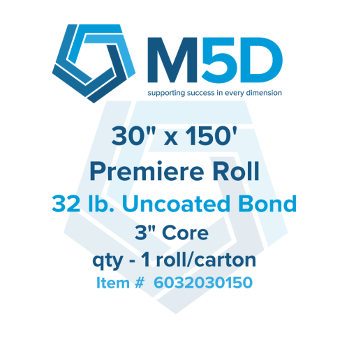 30" x 150' - 32lb Premiere Bond. 3" core. 1 roll per carton