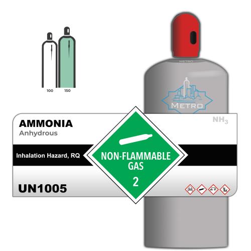 Anhydrous Ammonia, 150, Anhydrous, 150 lbs, Steel (S), CGA 240