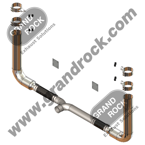 7" SL STACK KIT, 90 DEG W/FLEX & Y-PIPE