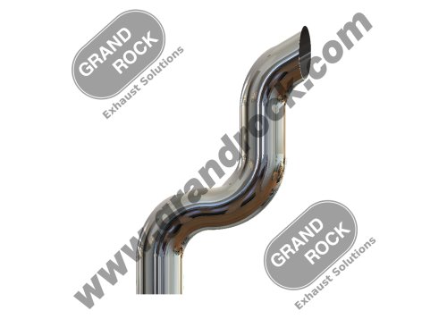 STACK DUMP,5"3-BEND OD/MITER CHR