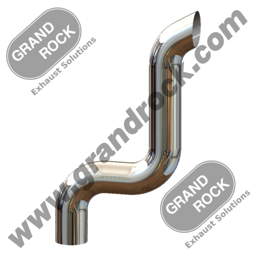 STACK DUMP,4"3-BEND OD/MITER CHR