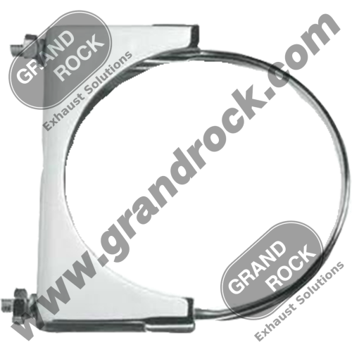 8"  FLAT BOLT CLAMP, WELDED DBL. SADDLE, CHROME