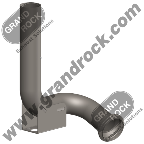 4" 2-BEND W/MARM FLANGE & MNT BRKT; 409ALZ SS