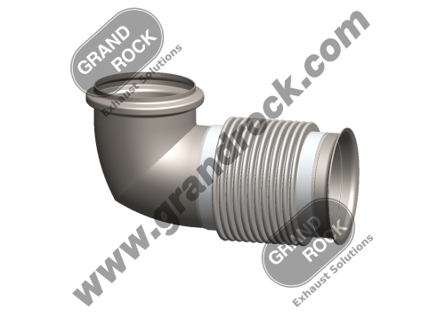 5" 90DEG. W/BELLOW, FLNG & FLARE; 409 ALZ. SS