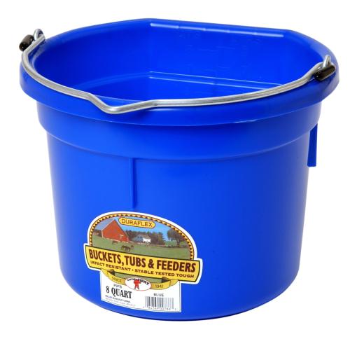 Bucket  Flat Back Blue 8 Qt