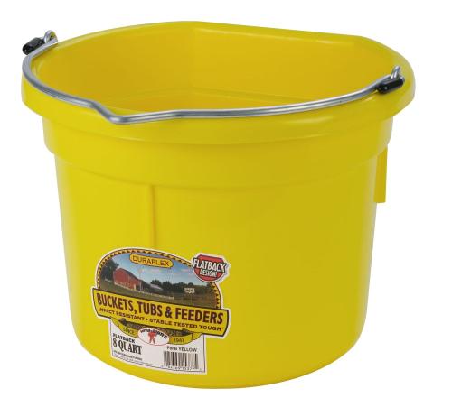 Bucket  Flat Back Yellow 8 Qt