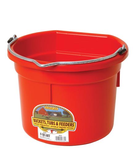 Bucket  Flat Back Red 8 Qt