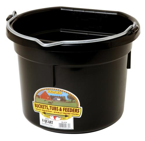 Bucket  Flat Back Black 8 Qt
