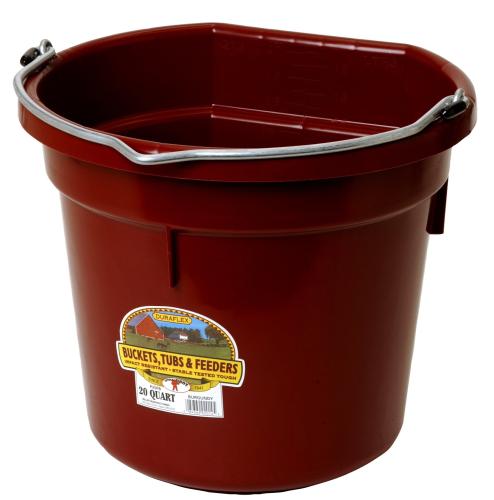 Bucket  Flat Back Burgundy 20 Qt