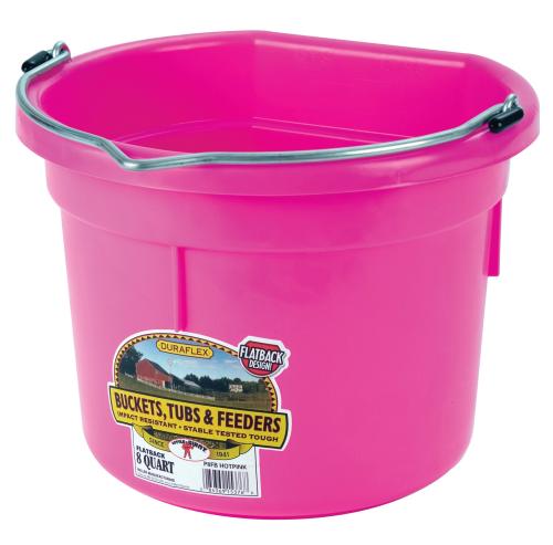 Bucket  Flat Back Hot Pink 8 Qt