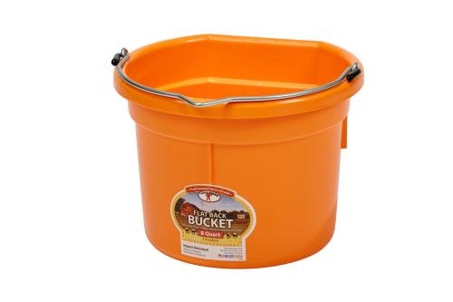 Bucket  Flat Back Orange 8 Qt