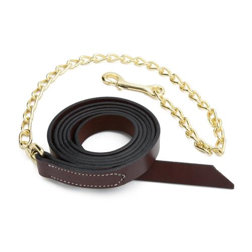Lead Rope Leather W/Chain 7'