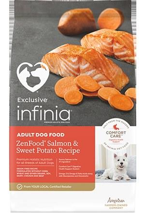 InfiniaÂ® Grain Free Adult Dog ZenfoodÂ® Salmon & Sweet Potato With Comfort Care 15#