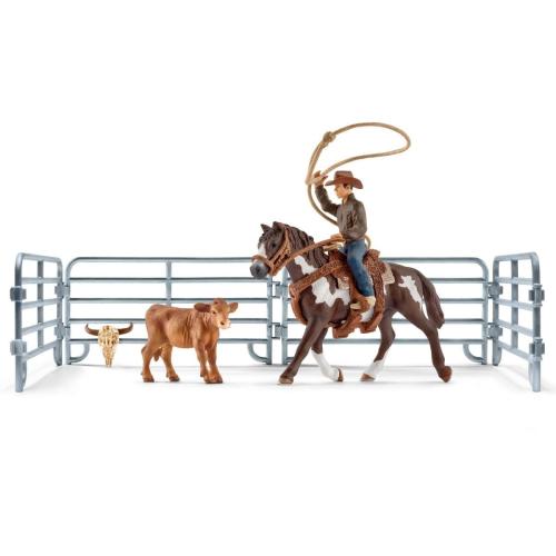 Team Roping With Cowboy