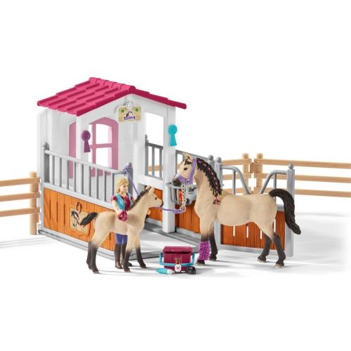 Horse Stall With Arab Horse And Groom