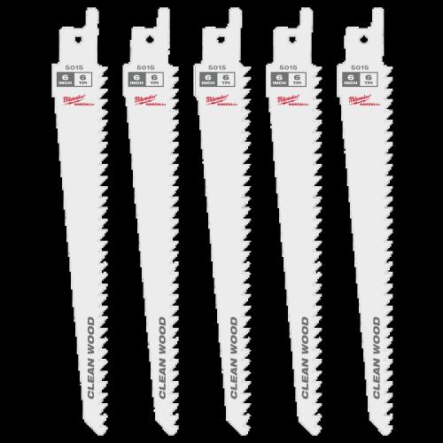 Milwaukee 6Tpi Sawzall Blade Wood 5Pk