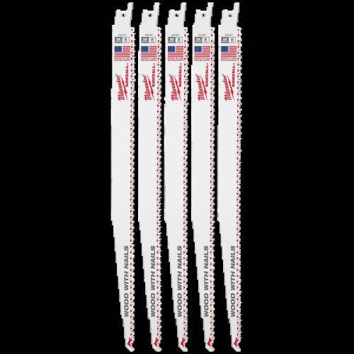 Milwaukee 5Tpi 12" Sawzall Bl Wood 5Pk